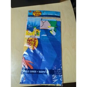 Disney Phineas And Ferb Plastic Party Table Cover Hallmark  54" x 102" - NEW